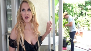 Hard rough nailing among cute blonde Alix Lynx in the garden