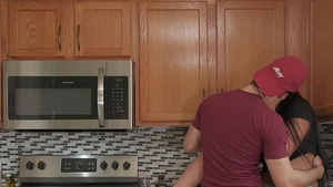 Erotic latina amateur squirts in the kitchen