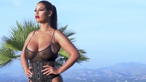 Blonde babe Bibi Black in her lingerie hardcore cumshot