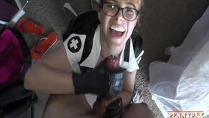 Erotic huge boobs nurse Penny Pax POV pussy eating