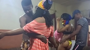 Wet african teen needs hardcore orgy at the party