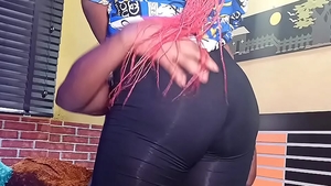 Busty african amateur begging